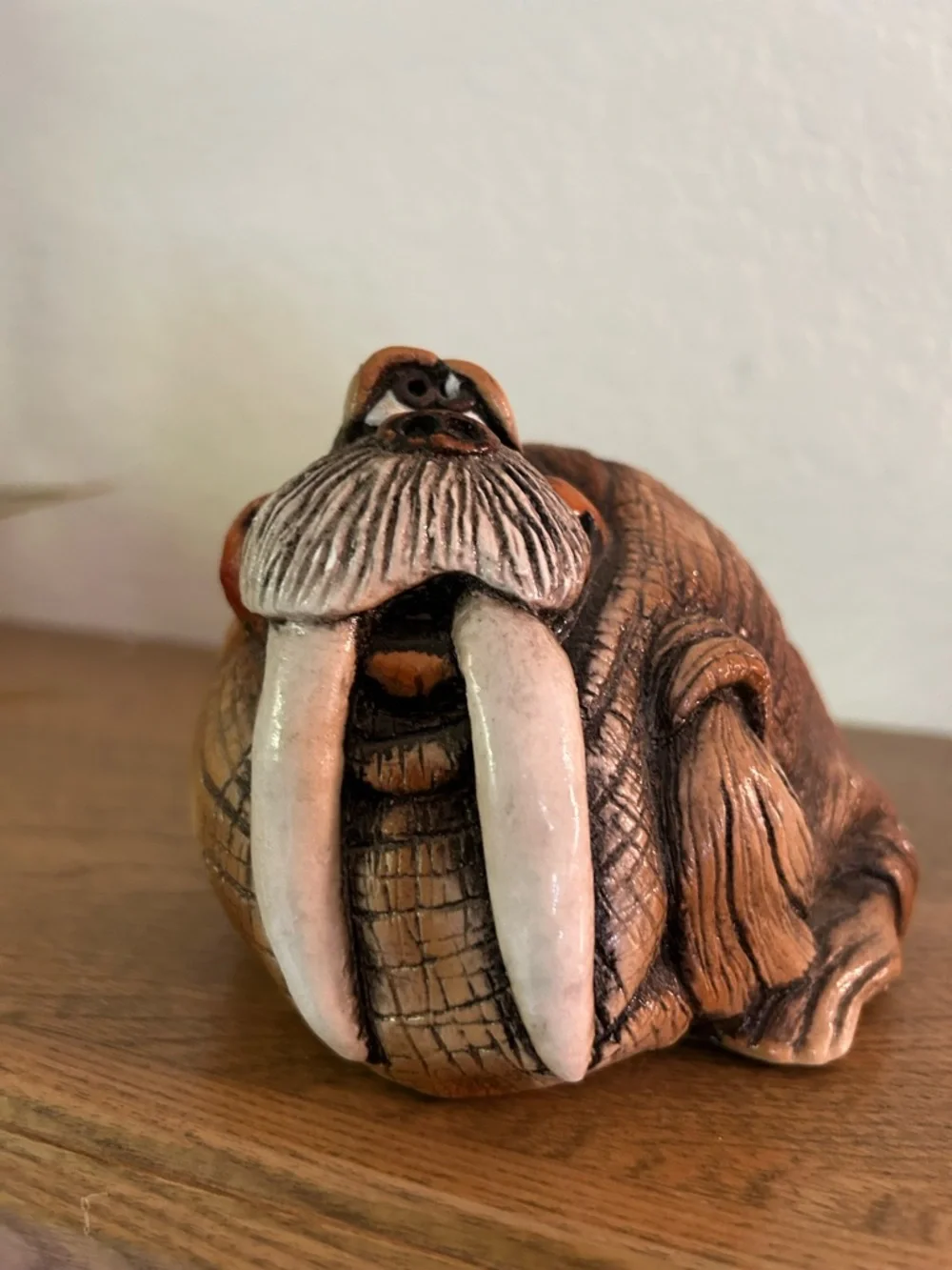 John Raya original Walrus Decorative Sculpture - Brown. 1988